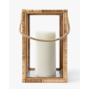 Rattan & Glass Lantern
