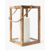 Rattan & Glass Lantern