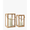 Rattan & Glass Lantern
