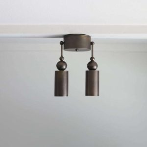 Aged Brass Flush Mount Ceiling Light