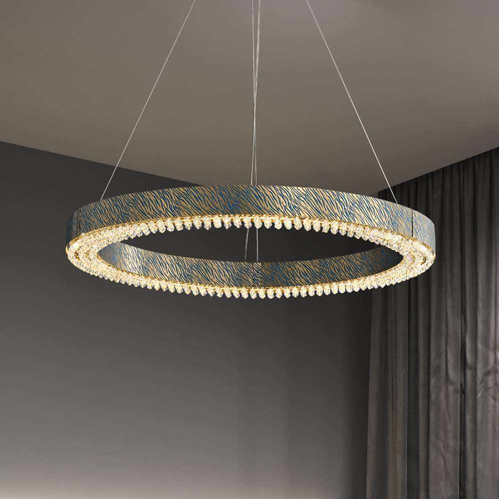 Blue Tiger Pattern Crystal LED Chandelier – view 5