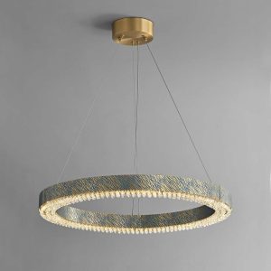 Blue Tiger Pattern Crystal LED Chandelier
