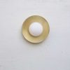 Modern Brass Wall Sconce with White Glass Shade – view 4