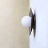 Modern Brass Wall Sconce with White Glass Shade – view 2