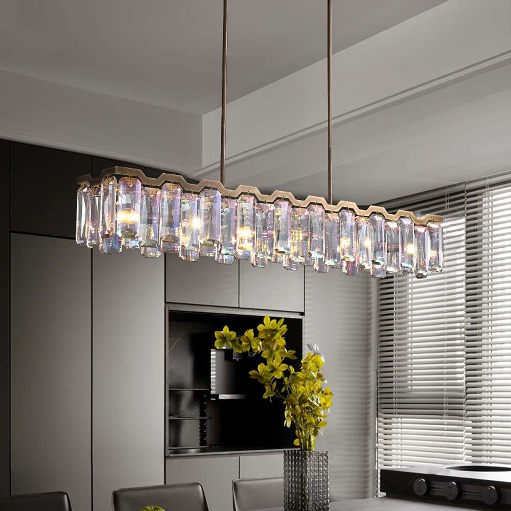 Modern Colorful Crystal Chandelier – Dining Room – view 3