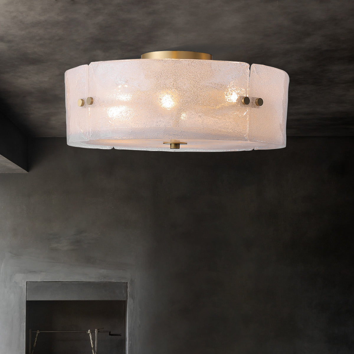 Minimalist Brass Flush Mount Ceiling Light – view 4