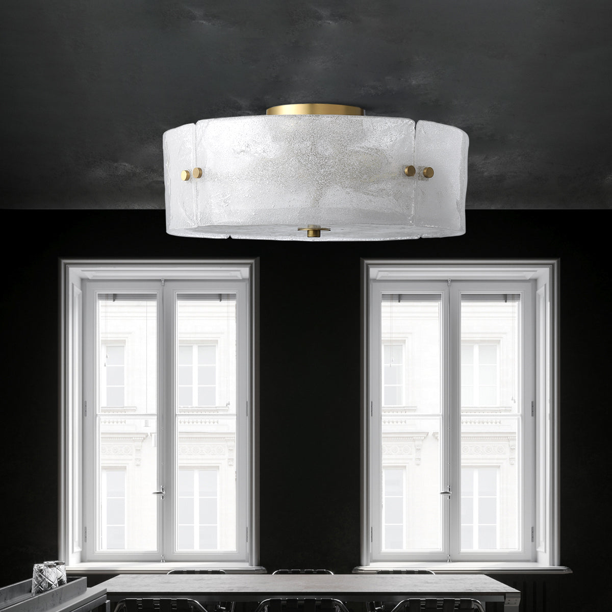 Minimalist Brass Flush Mount Ceiling Light – view 6