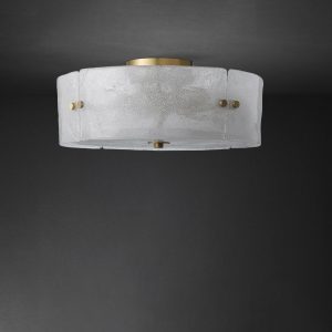 Minimalist Brass Flush Mount Ceiling Light