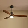Modern Walnut LED Ceiling Fan with Remote