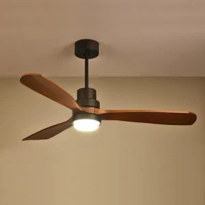 Modern Walnut LED Ceiling Fan with Remote