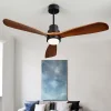 Modern Walnut LED Ceiling Fan with Remote – view 5