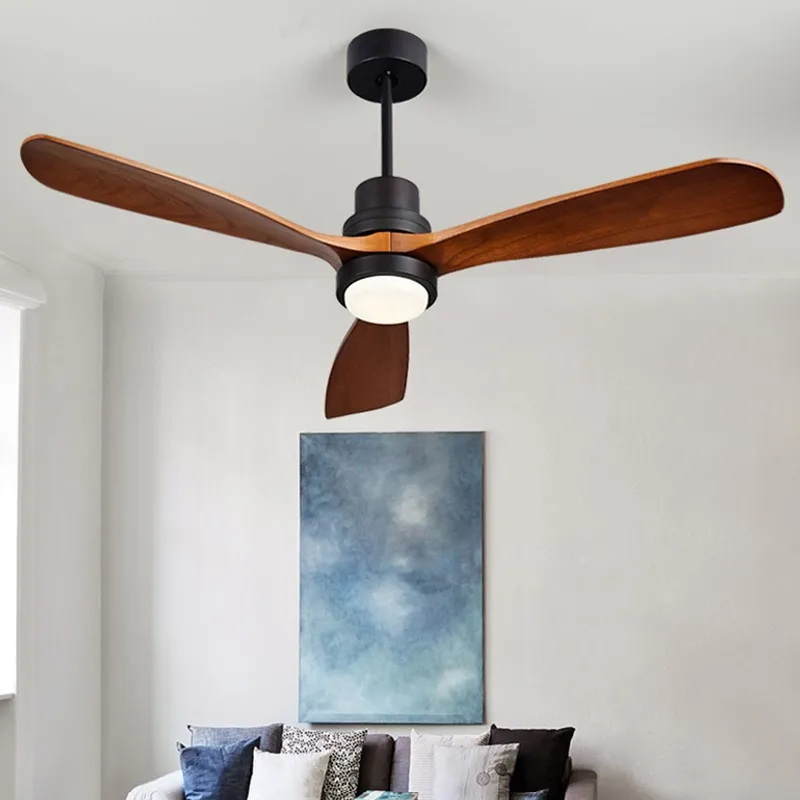 Modern Walnut LED Ceiling Fan with Remote – view 5