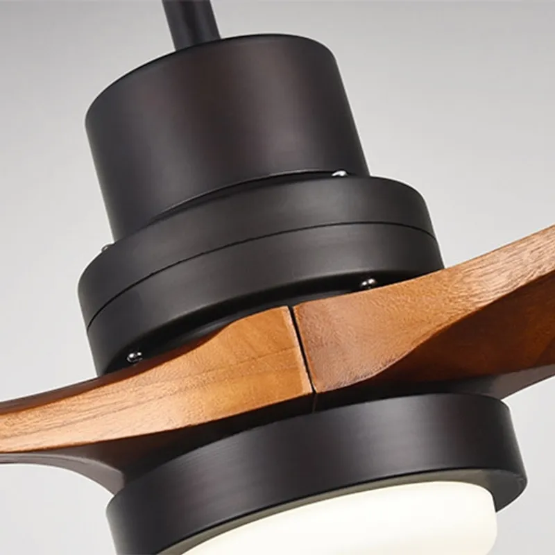 Modern Walnut LED Ceiling Fan with Remote – view 7