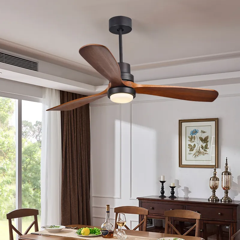 Modern Walnut LED Ceiling Fan with Remote – view 4