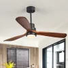 Modern Walnut LED Ceiling Fan with Remote – view 2
