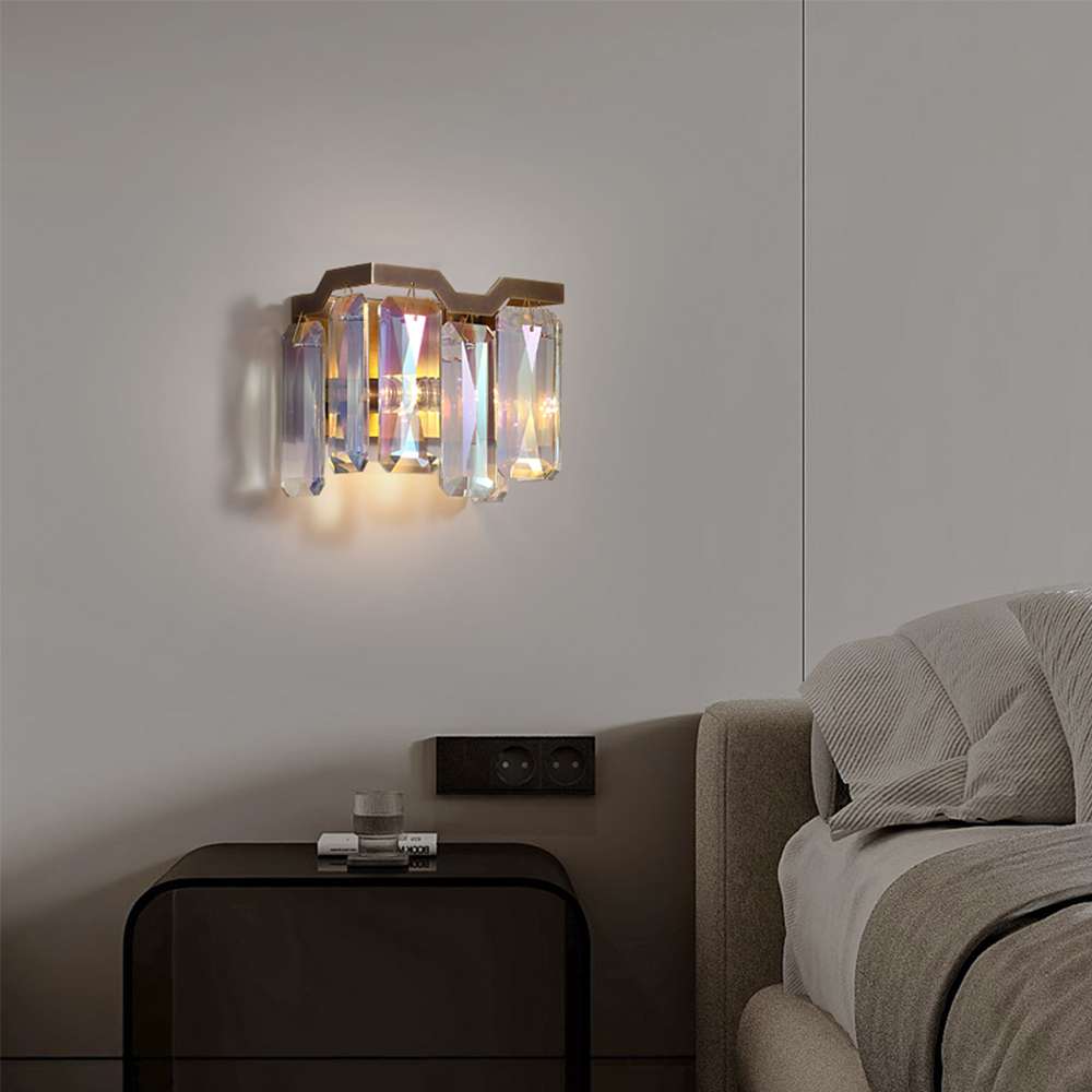 Colorful Crystal Wall Sconce – Modern Living Room – view 5