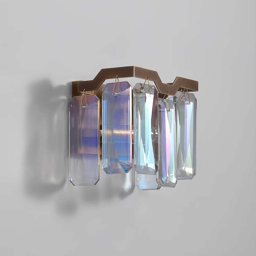 Colorful Crystal Wall Sconce – Modern Living Room – view 2