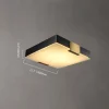 Modern Black Brass & Glass Flush Mount Light – view 7