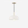 Dea Aged Brass Cream Dome Pendant Light