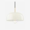 Dea Aged Brass Cream Dome Pendant Light – view 2