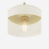 Dea Aged Brass Cream Dome Pendant Light – view 3