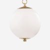 Kikki Aged Brass Opal Glass Globe Pendant – view 3