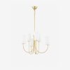 Midford Aged Brass Linen Shade Chandelier 8-Light