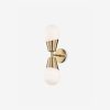 Prim Aged Brass Opal Glass 2-Light Wall Sconce