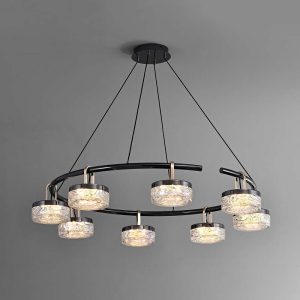 Modern Black & Gold Pendant Chandelier