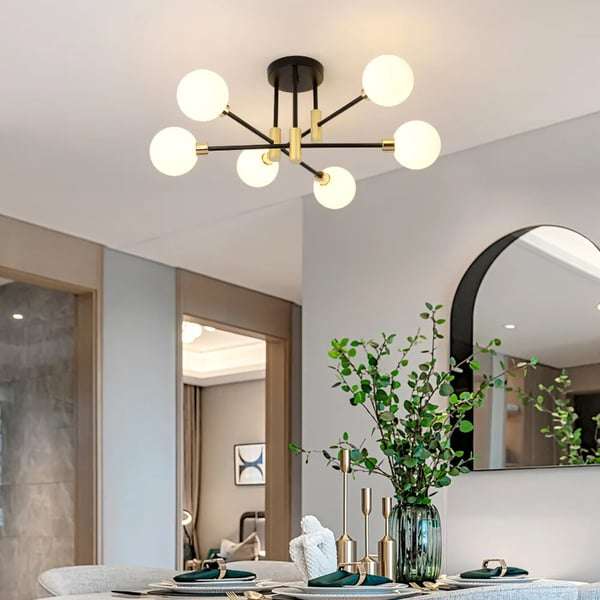 White Modern Bedroom Ceiling Light – view 3