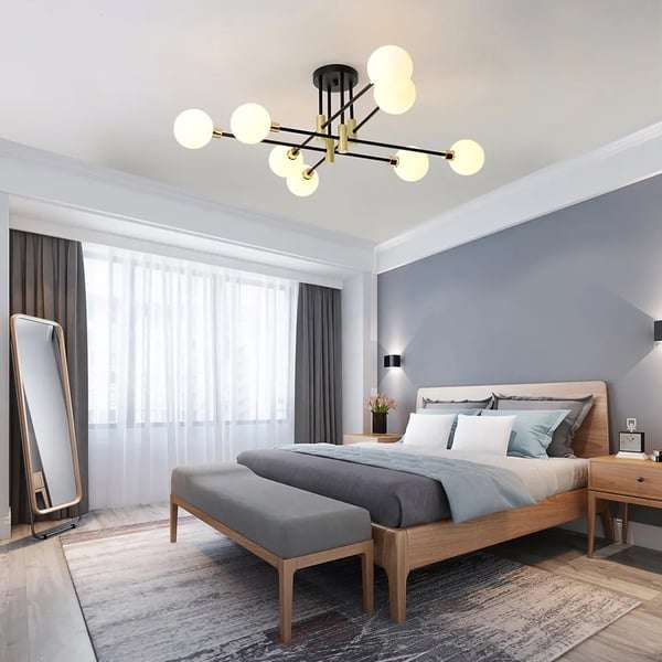 White Modern Bedroom Ceiling Light – view 4