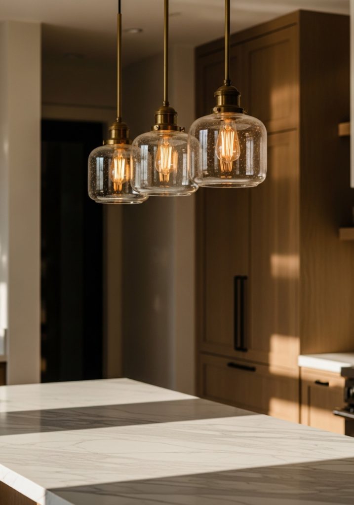 Pendant lights over a kitchen island — sizing and spacing guide