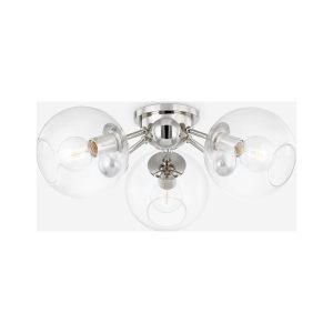 Crystal Orb Semi-Flush Mount Ceiling Light