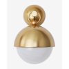 Althea Sconce – Polished Brass Globe Wall Sconce with Opal Glass – view 2