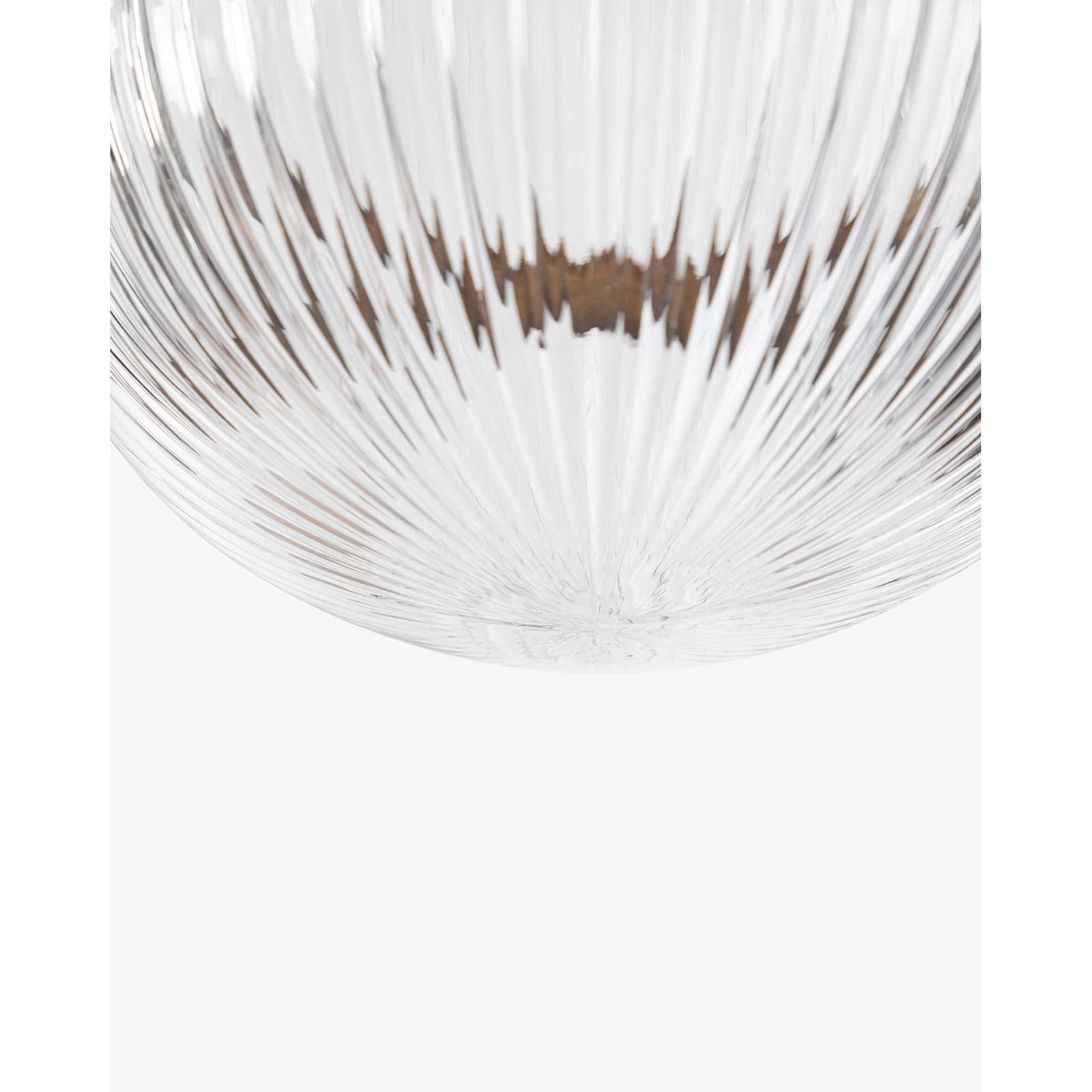 Hastings Semi-Flush Mount | Hand-Blown Ribbed Glass Antique Brass Ceiling Light – view 3