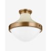 Maxton Flush Mount Patina Brass & Opal Glass