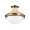 Maxton Flush Mount Patina Brass & Opal Glass – view 5