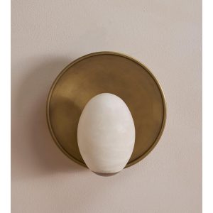 Avena Wall Light, Alabaster Globe