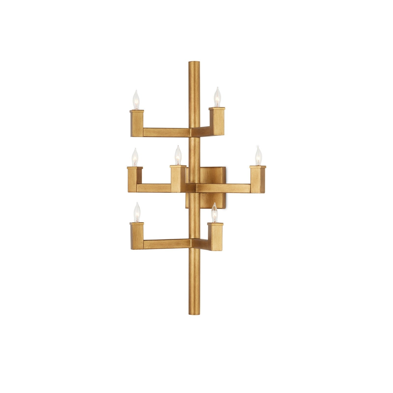 Linear Brass Candle Wall Sconce