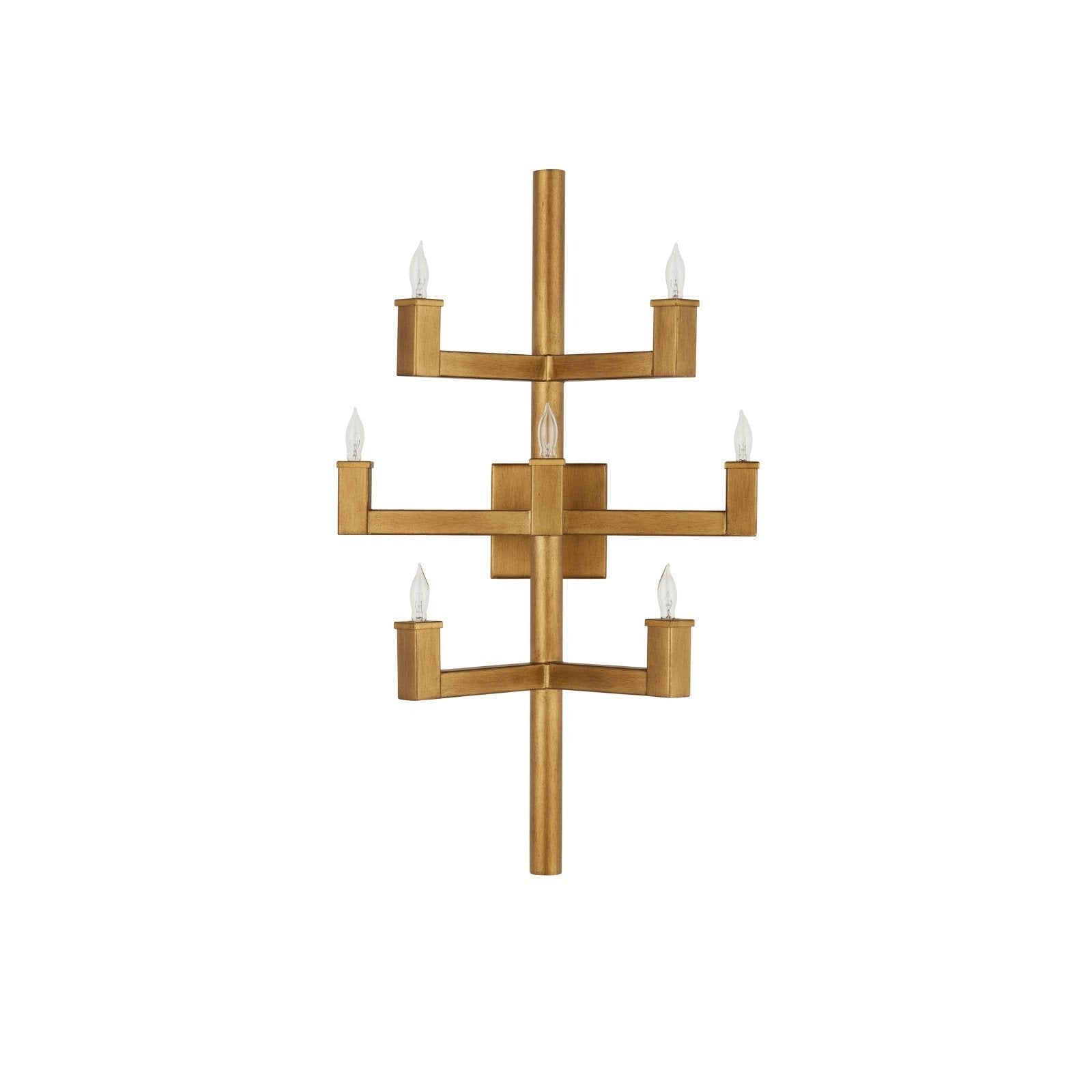 Linear Brass Candle Wall Sconce