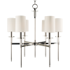 Polished Nickel Glass Chandelier
