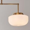 Schoolhouse Pendant Light with Opal Globe — Satin Brass Kitchen Island Hanging Light