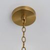 Handwoven Rattan Pendant Light with Aged Brass — Boho Coastal Hanging Lamp