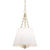 Aged Brass Linen Shade Pendant