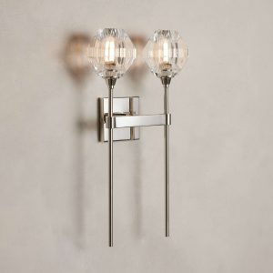 Amoroso Double Sconce in Nickel