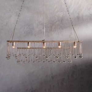 Aubrey Rectangular Chandelier in Silver