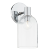 Cassio Aged Brass 2-Light Vanity Sconce with Clear Glass Cloche