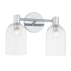 Cassio Aged Brass 2-Light Vanity Sconce with Clear Glass Cloche