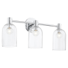Cassio Aged Brass 2-Light Vanity Sconce with Clear Glass Cloche