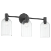 Cassio Aged Brass 2-Light Vanity Sconce with Clear Glass Cloche